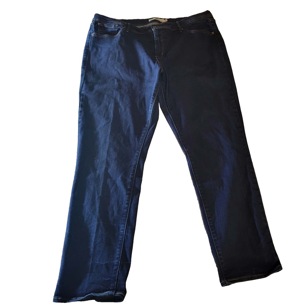 Levis 512 Perfectly Shaping Skinny Jeans Dark Blue Stretch Plus Size 24W